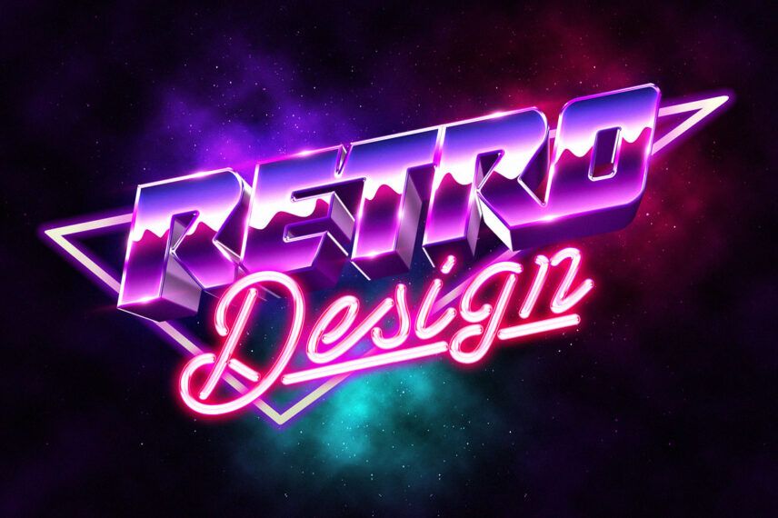 3D 80s Text Effect Free Download Text Style