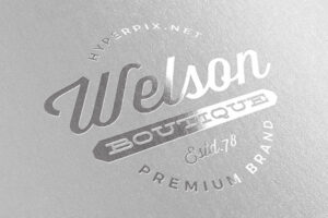 Metallic Silver Logo Mockup Free Download PSD