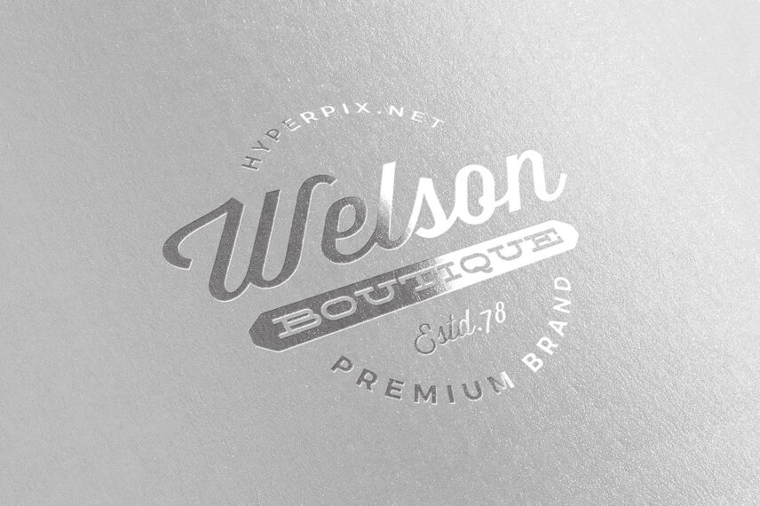 Metallic Silver Logo Mockup Free Download PSD