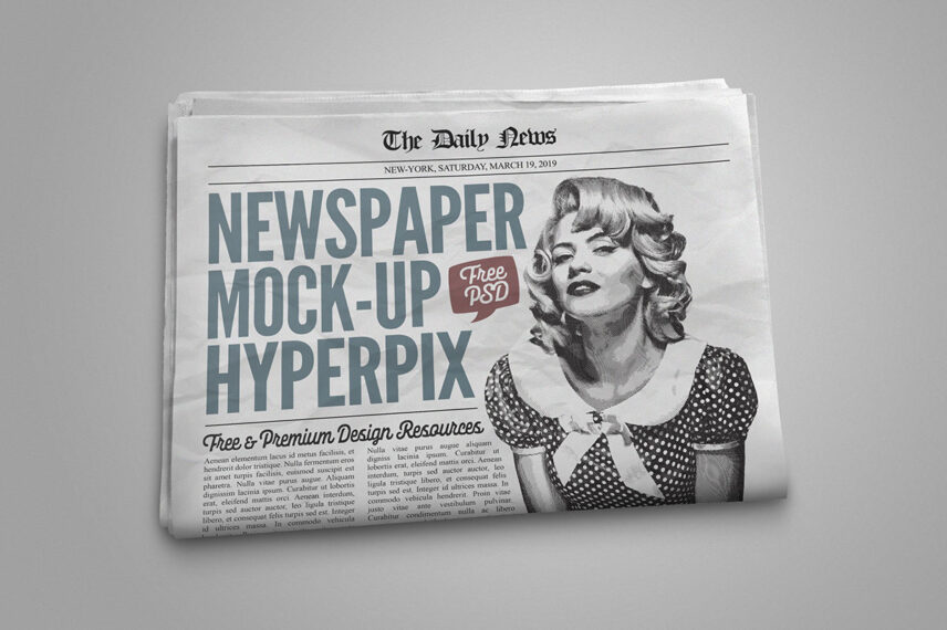 Newspaper Mockup Free Download PSD