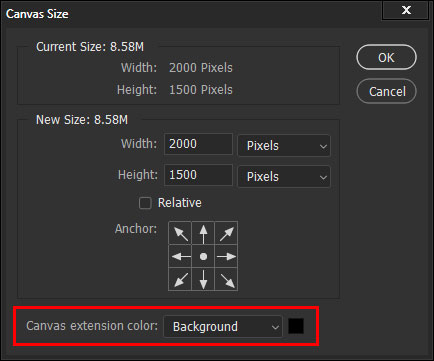 Resize Images Using the Canvas Size Tool