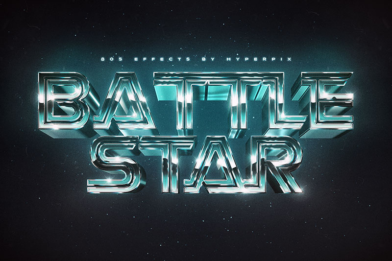 battlestar 80s font