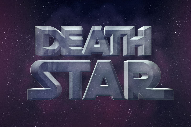 death star vaporwave font