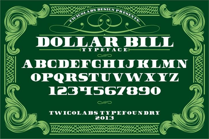 dollar bill western font
