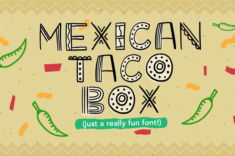 mexican taco box mexican font
