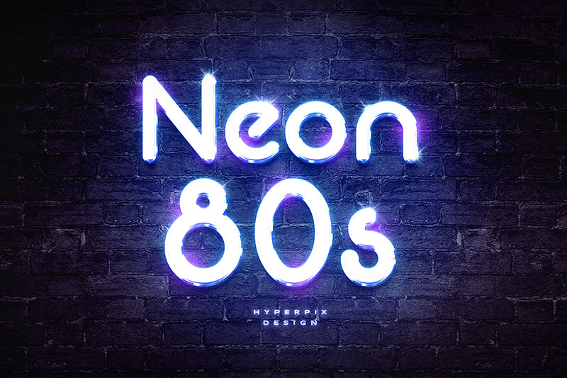 neon 80s 80s font