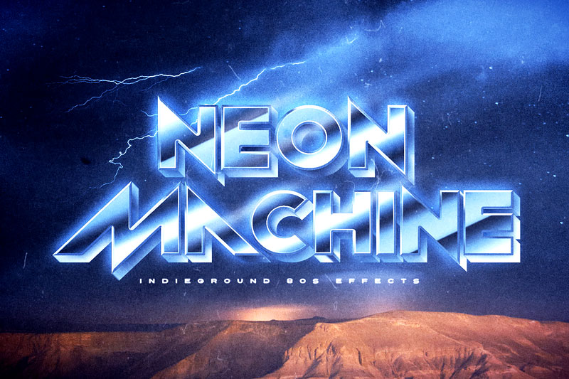 neon machine 80s fonts