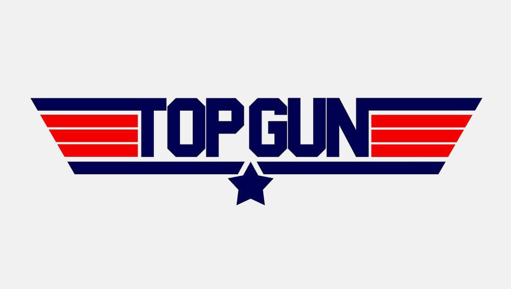 Premium Vector | Top gun typography icon with two colors