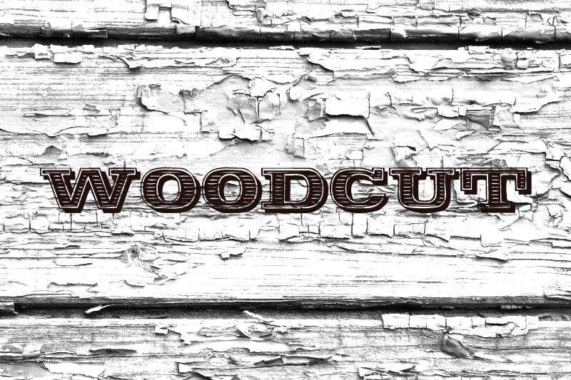 woodcut western font