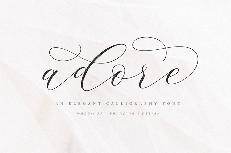 adore calligraphy wedding font