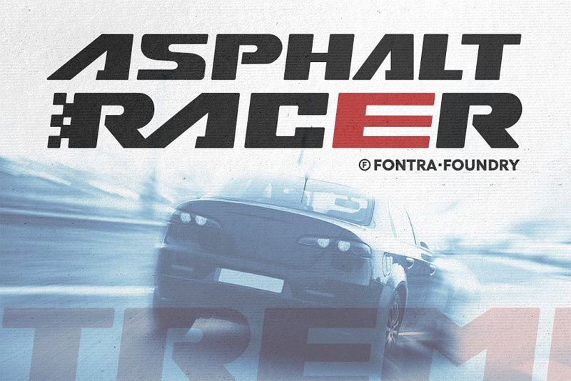 asphalt racer racing font