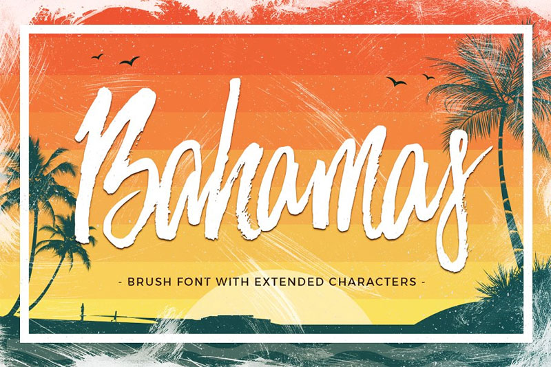 bahamas brush summer and beach font