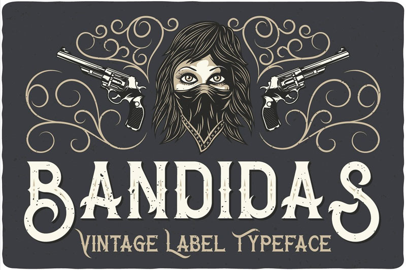 bandidas typeface sale!!! pirate font