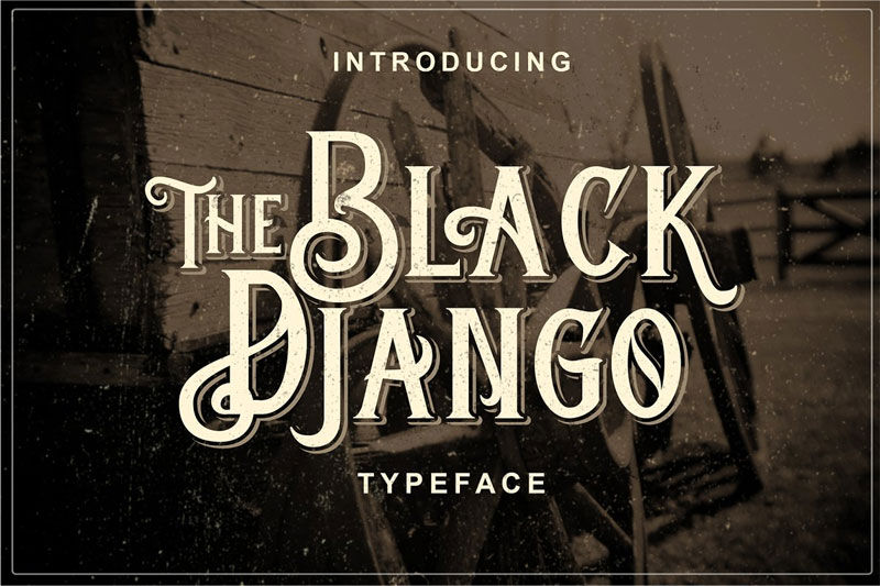 black django typeface wanted font