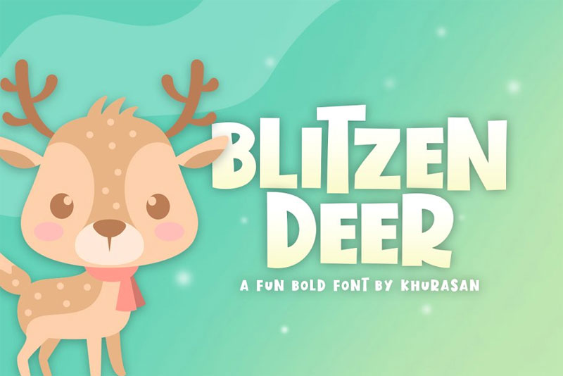 blitzen deer birthday font