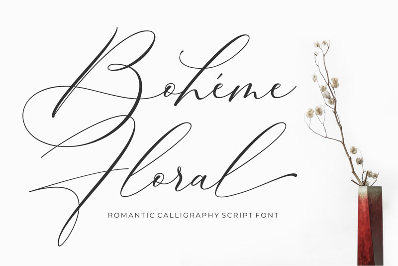 boheme floral wedding font