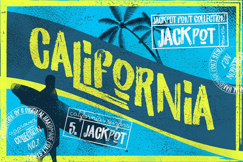 california jackpot summer and beach font