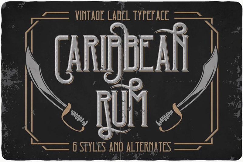 caribbean rum pirate font