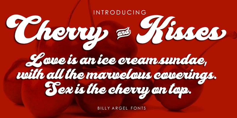 cherry and kisses cartoon font