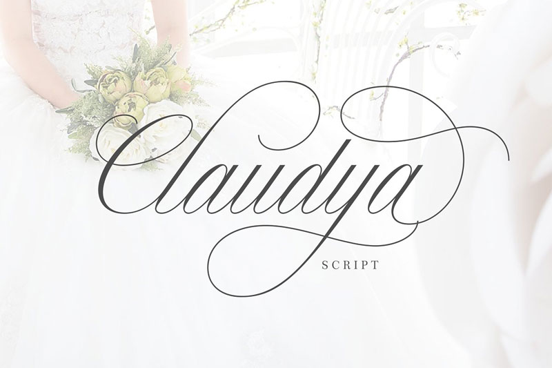 claudya script wedding font