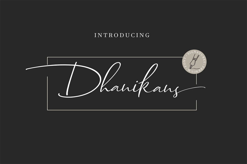 dhanikans signature wedding font