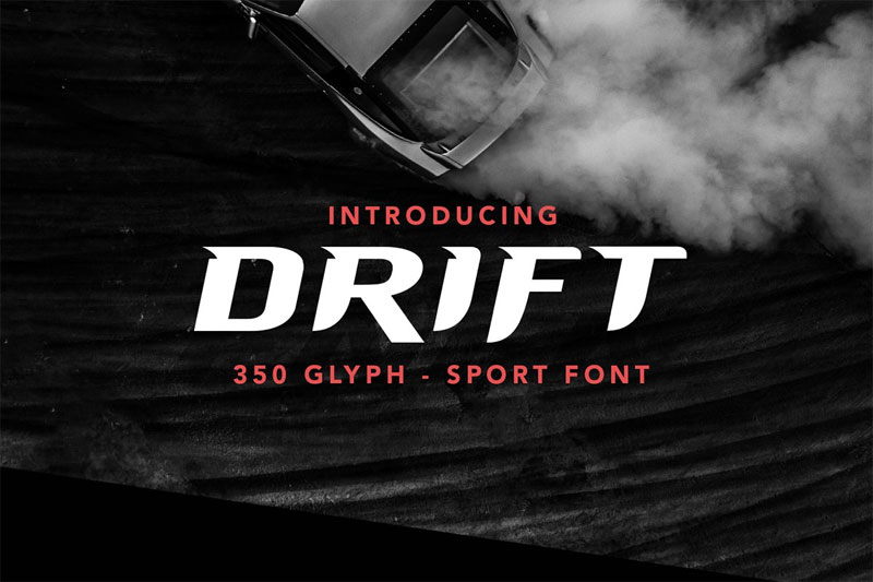drift typeface racing font
