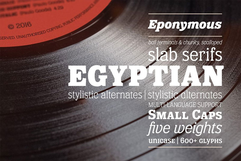 eponymous egyptian font