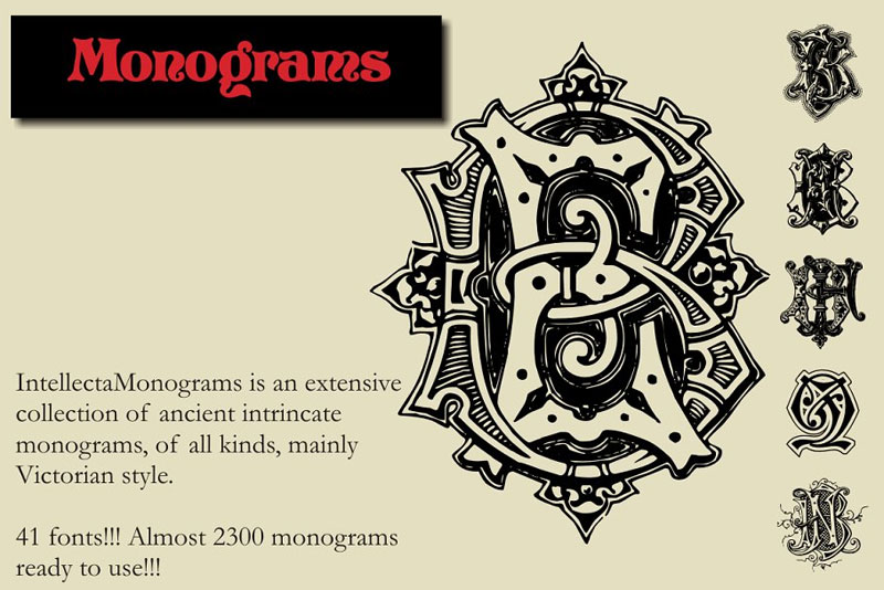 intellecta monograms collection monogram font