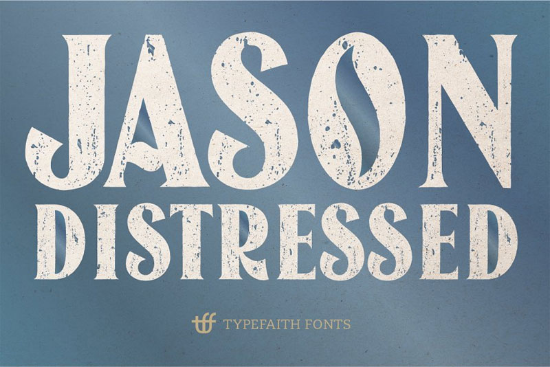 jason caps distressed wanted font