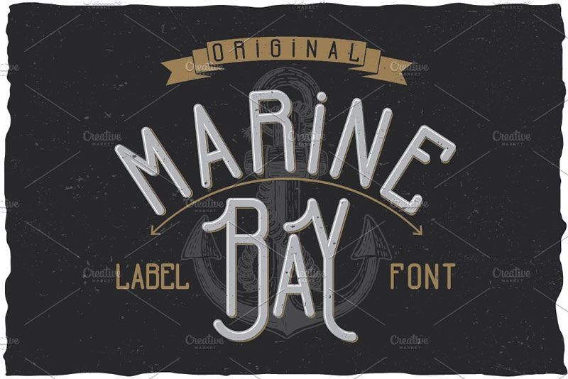 marine bay vintage label typeface nautical font