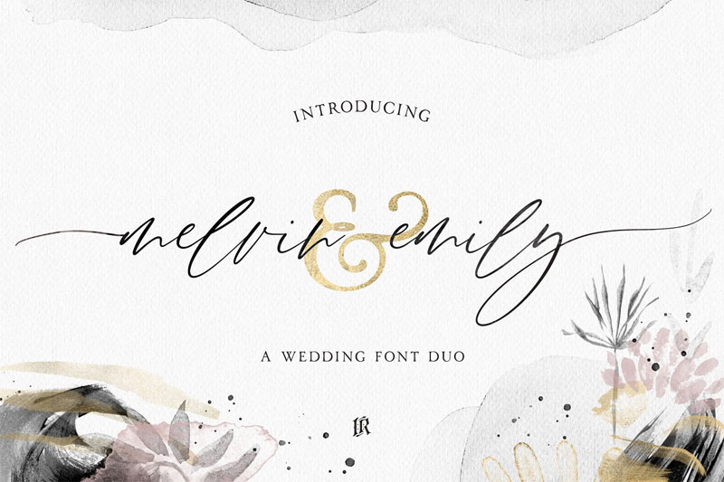 melvin and emily wedding font