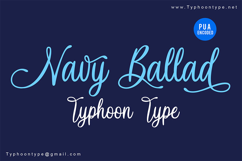 navy ballad wedding font