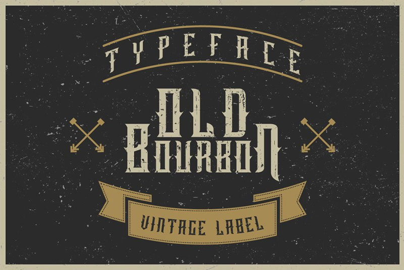 old bourbon label nautical font