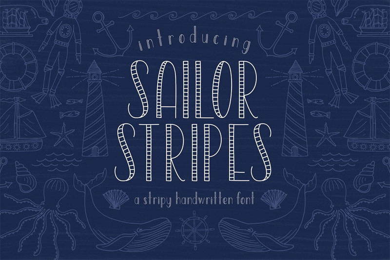 sailor stripes nautical font