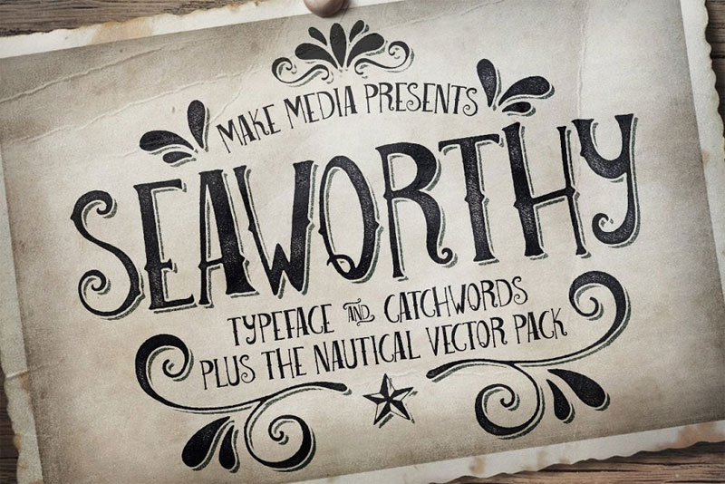 seaworthy typeface & nautical pack nautical font