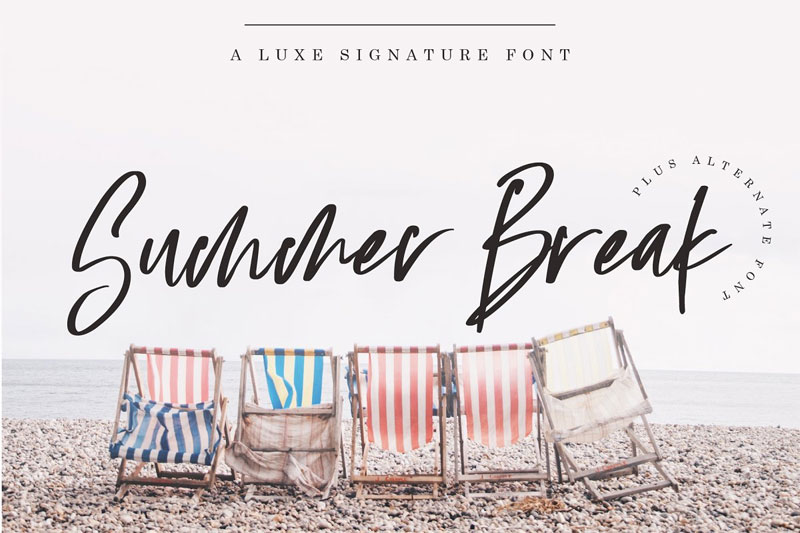 summer break summer and beach font