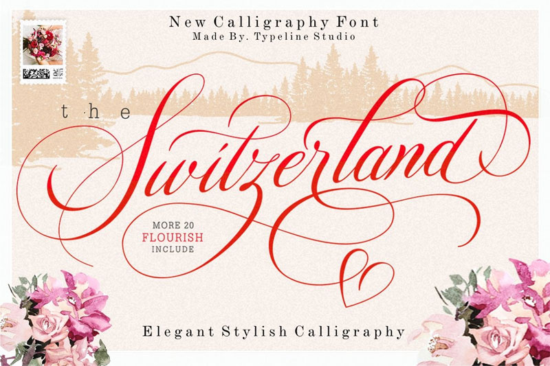 switzerland stylish calligraphy wedding font