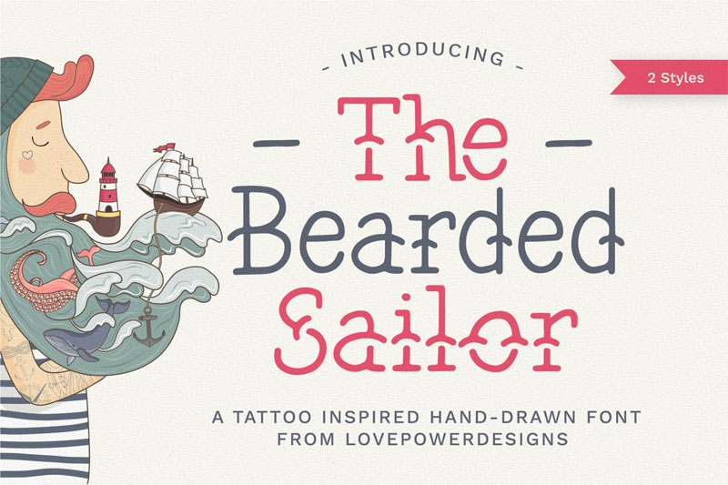 the bearded sailor nautical font