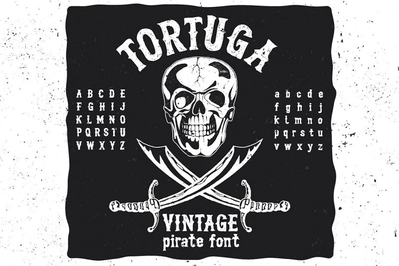 tortuga hand drawn pirate font