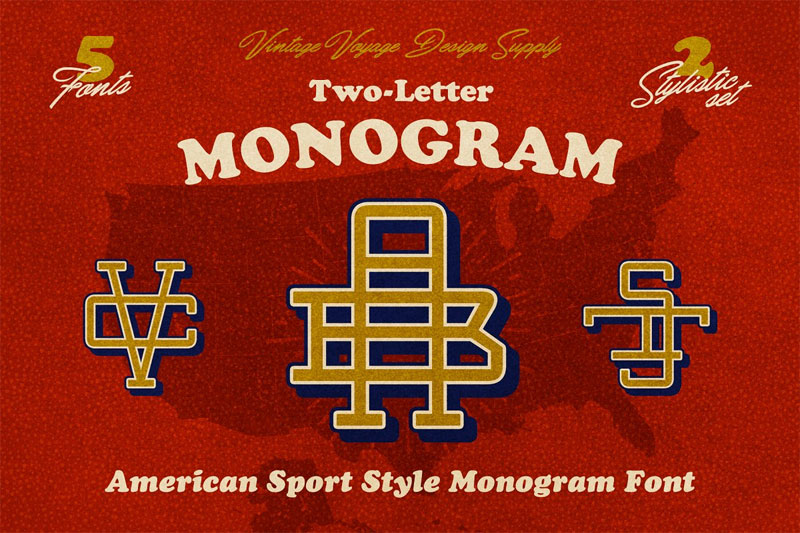 two letter monogram monogram font