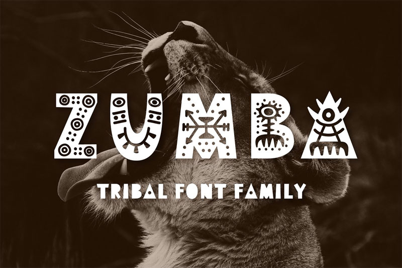 zumba tribal tribal font