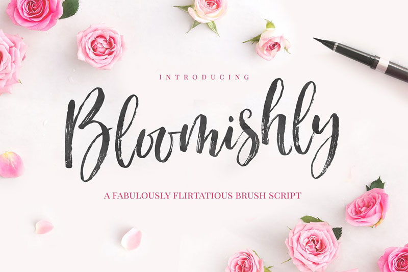 bloomishly brush birthday font