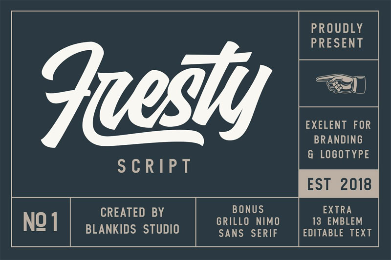 fresty script funky font