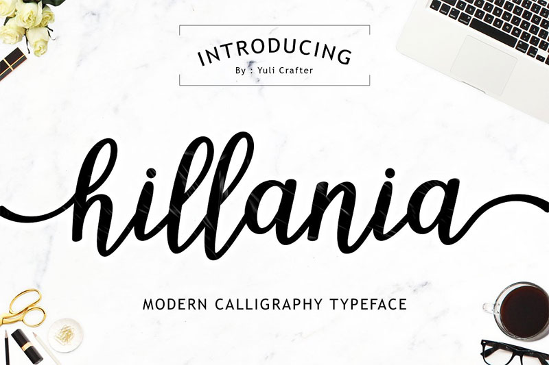 hillania script birthday font