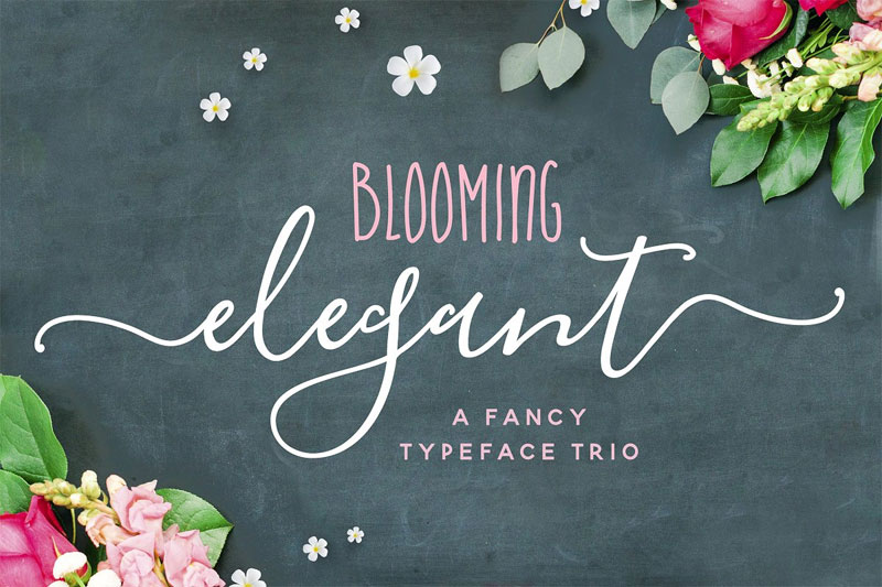the blooming elegant birthday font