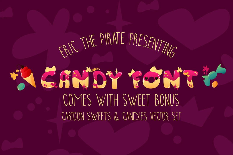 candy vector cartoon font