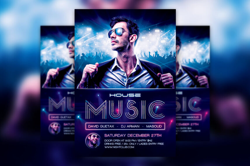 Deep House DJ Flyer PSD Template Download