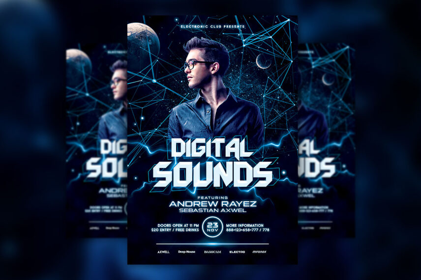 EDM DJ Flyer PSD Template Download
