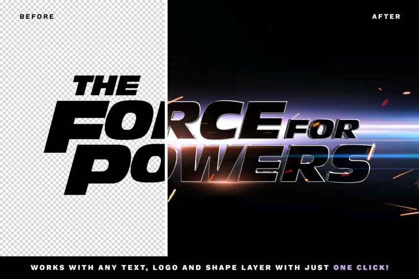Fast and Furious Text Effect Before - After