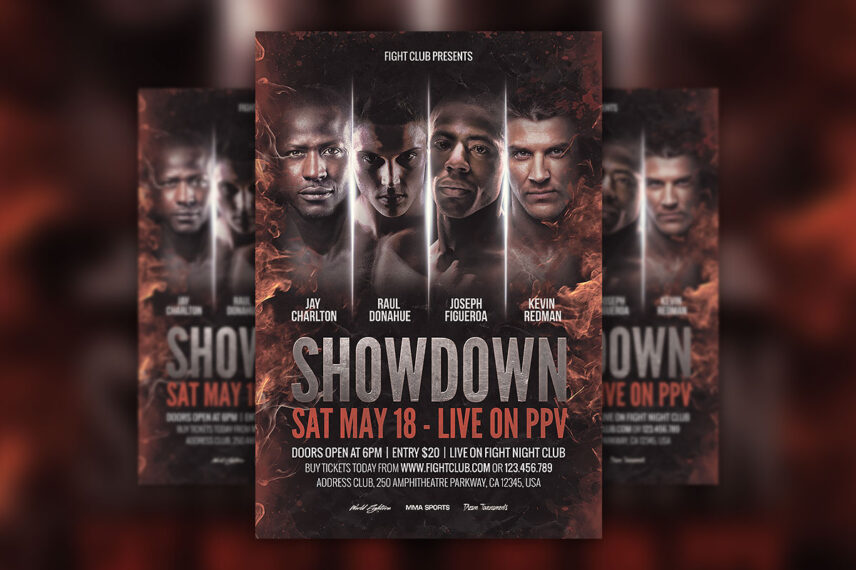 Fight Showdown Flyer PSD Template Download